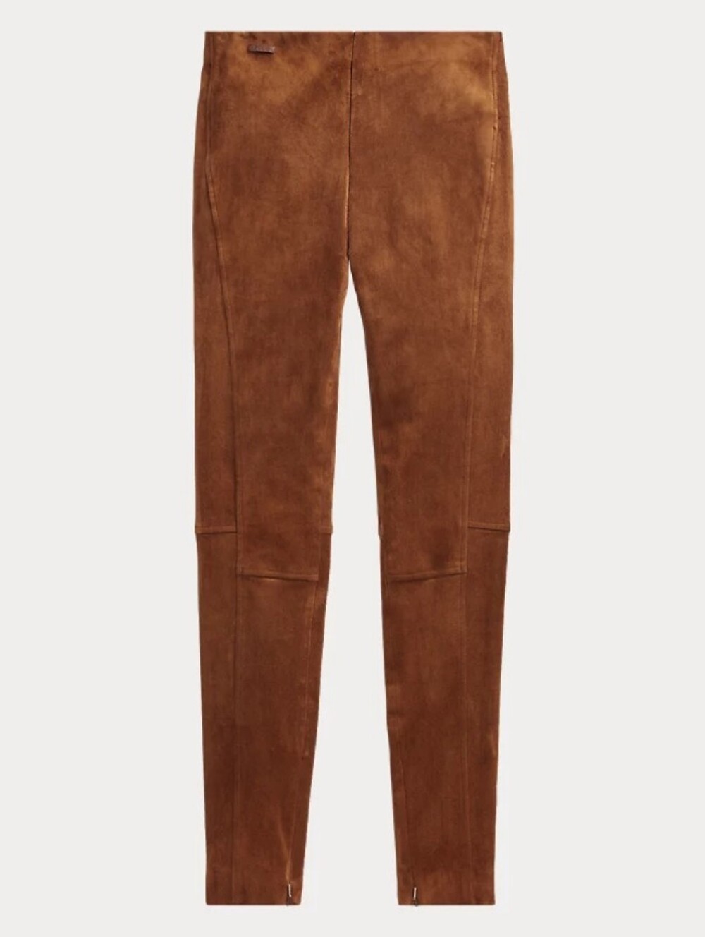 Polo Ralph Lauren Brown Stretch Lamb Suede Skinny Legging Pants $995 XS